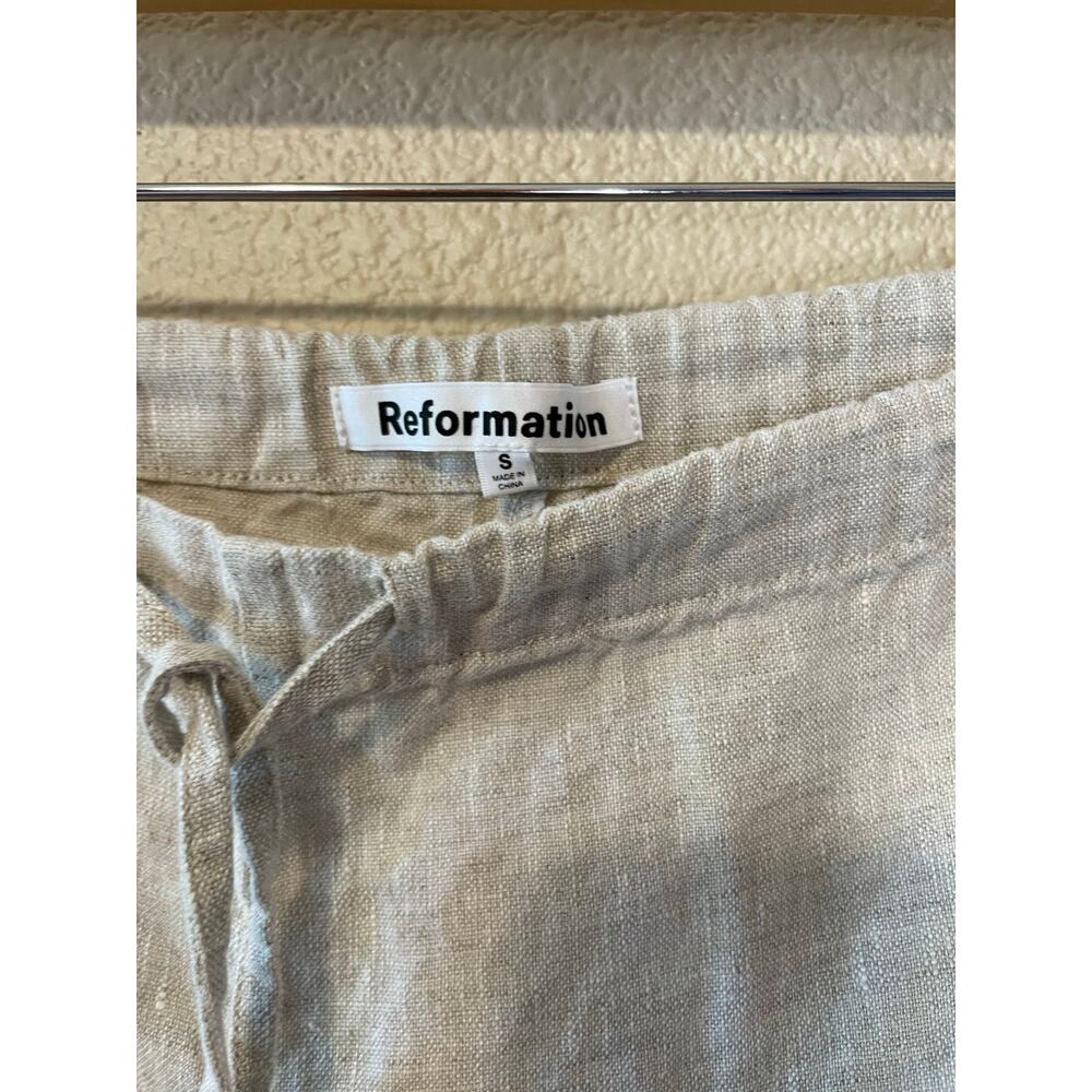 Reformation Boho Casual Linen Draw String Waist S… - image 3